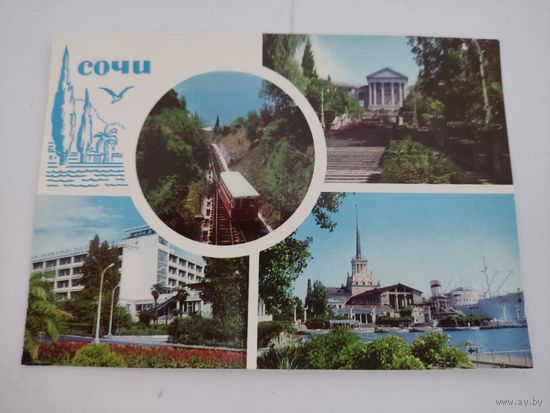 Чистая открытка "Сочи", фото А.Богданова и Г.Костенко, 1973г.
