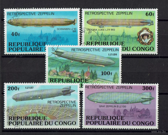 Конго (Браззавиль), 1977. Дирижабли, полная серия