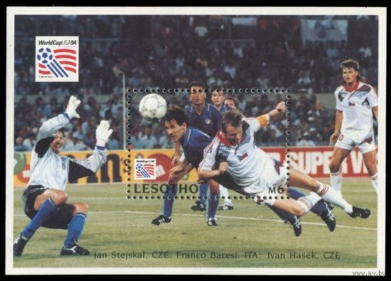 1994 Лесото 1089/B111 Чемпионат мира по футболу 1994 года в США 7,50 евро