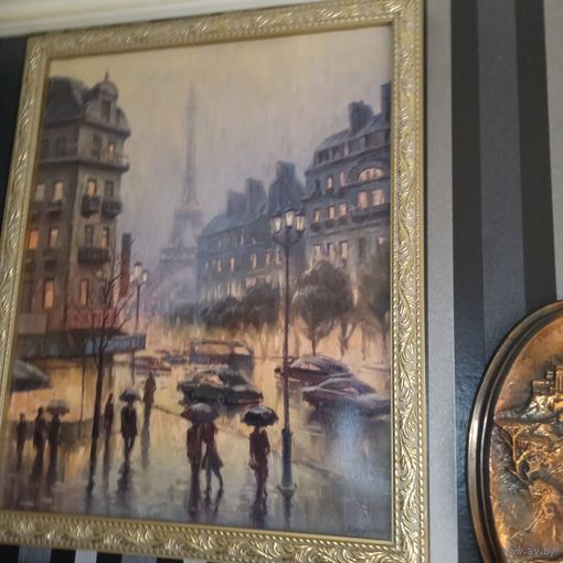 ПАРИЖ . РЕПРОДУКЦИЯ в рамке 67х54 см.       РАСПРОДАЖА КОЛЛЕКЦИИ.