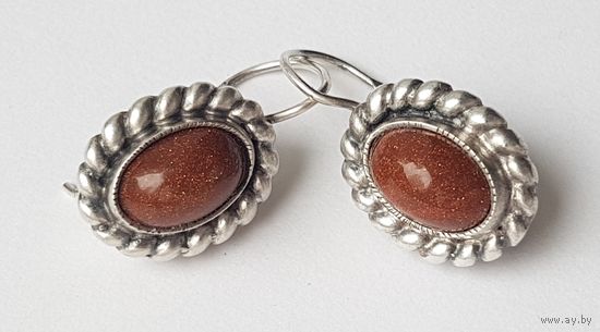 Серьги СССР серебро 925 звезда, маркировка 5ХХЮ. Вес 7,4 г.  Длина 2,8 см