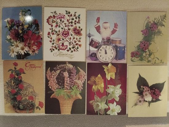 Мини-открытки чистые 8 шт.одним лотом