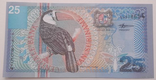 Суринам 25 гульденов 2000 года UNC