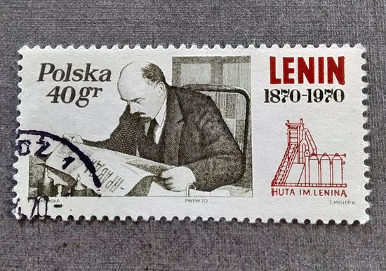 Марка Польша 1970 год Ленин