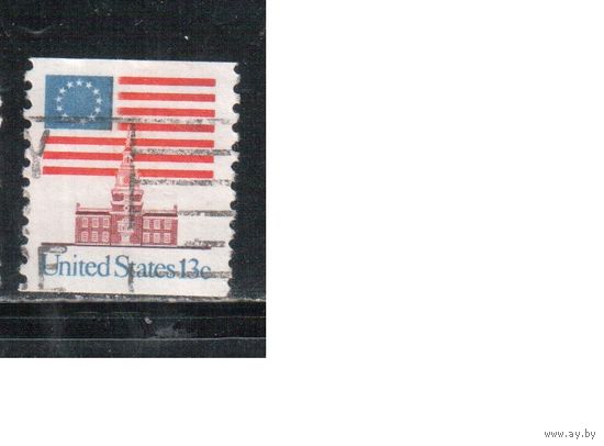 США-1975, (Мих.1194 С) , гаш. , Стандарт , Флаг (одиночка),