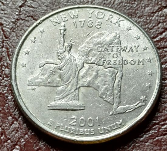 США 25 центов , 2001  P  Квотер штата Нью-Йорк    ( 1-6-8 )