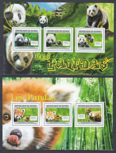 Фауна. Панды. Гвинея. 2011. 2 малых листа. Michel N 8897-8902 (32,0 е)
