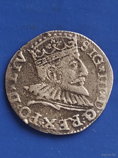 Ливония 3 гроша 1595 Сигизмунд III, без мц.