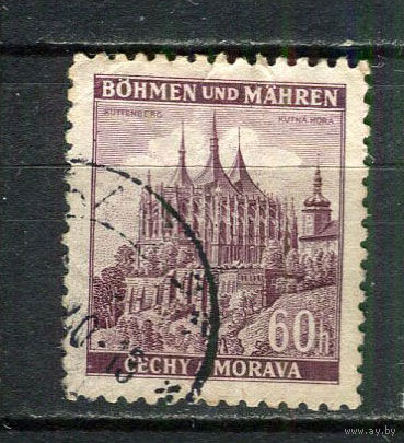 Богемия и Моравия - 1939/1942 - Куттенберг 60H - [Mi.27] - 1 марка. Гашеная.  (Лот 13HD)-T4P3