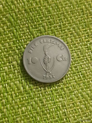 Боливия 10 сентаво 1937 г