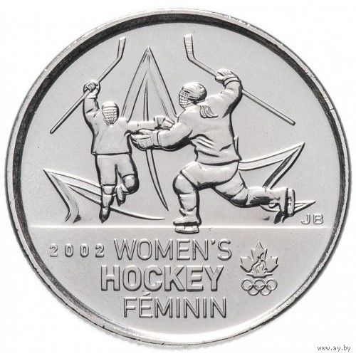 Канада 25 центов, 2009 Победа женской сборной по хоккею на олимпиаде Солт-Лейк-Сити 2002 UNC