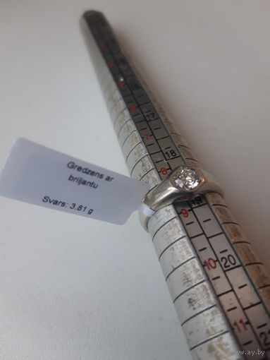 Kольцо с натуральным бриллиантом 0.8 карата ,5.9 mm диаметр камня отличные цвет-качество не ниже 4\4 14 каратное белое золото 585 ГОЛОГРАФИЧЕСКИЙ НОМЕРНОЙ СЕРТИФИКАТ ПРОБИРНОЙ ИНСПЕКЦИИ ЛАТВИИ