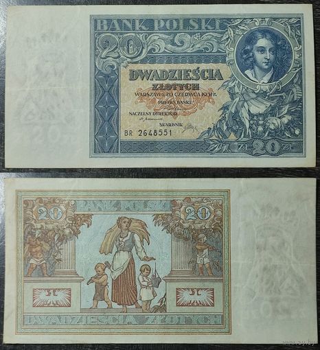 Польша 20 злотых 1931 года, ВР.2648551. 20.2
