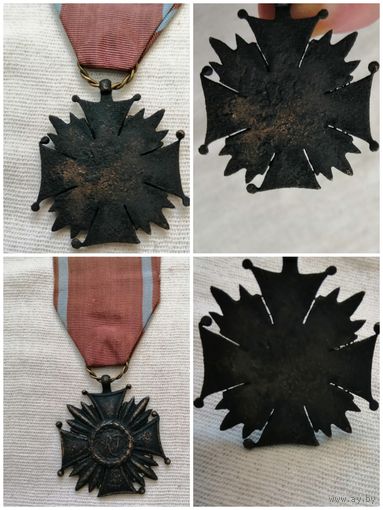 Крест "За заслуги", RP, довоенный, прорезной,  с лентой. Польша. 2.