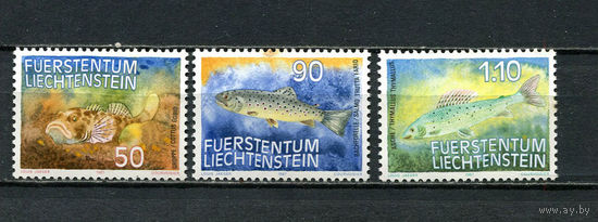 Лихтенштейн - 1987 - Рыбы - [Mi. 922-924] - полная серия - 3 марки. MNH.  (Лот 44JQ)-T3P33