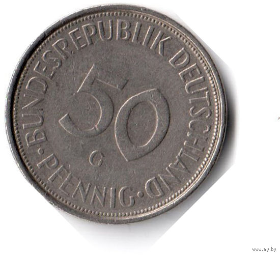 Германия. 50 пфеннигов. 1974 G