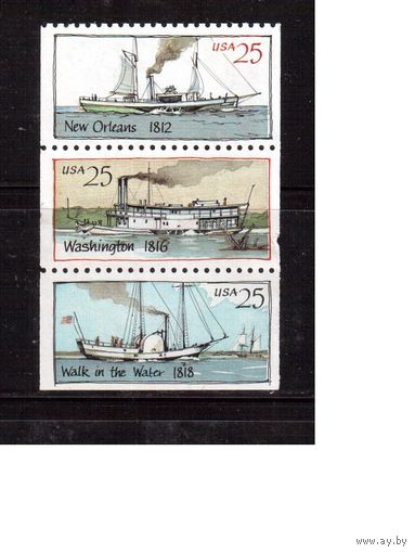 США-1989(Мих.2033-2035) , * (без клея),  Флот, Корабли