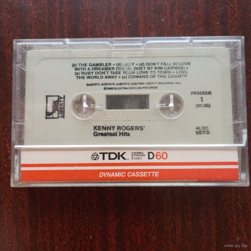 Аудиокассета фирменная - Kenny Rogers - Greatest hits - Liberty, USA - 1991 г.