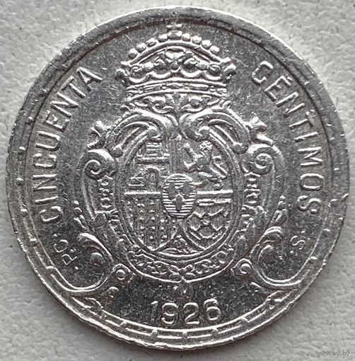 Испания 50 сентимо 1926 г.