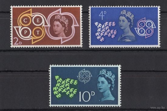 Великобритания /GB 1961** Королева Елизавета II Mi#346-348 Европа СЕПТ полная серия