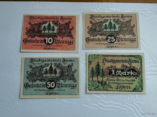 1 marka 10 25 50 пфенниги 1921 Auma