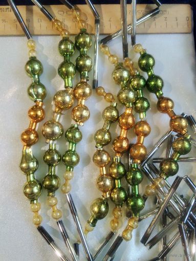 Ёлочные бусы из стекляруса.5 шт.