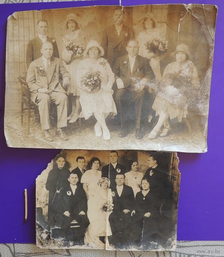 Фото "Свадьба", до 1917 г. (18*13 см, 25*17 см), старая Польша