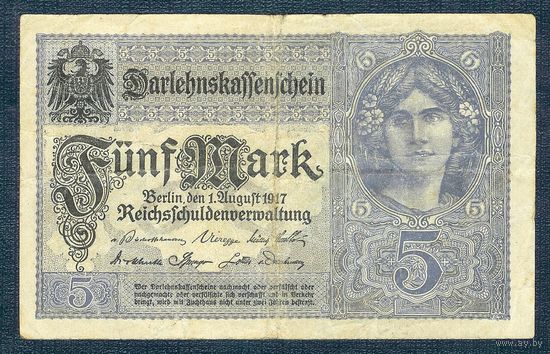 Германия, 5 марок 1917 год.