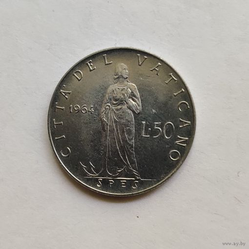 Ватикан 50 лир 1964 г.