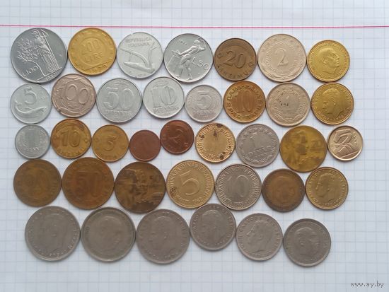 Монеты Европа 4 , 37 штук , без повторов .