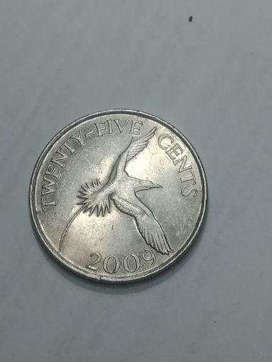 Бермудские острова 25 центов 2009 года .