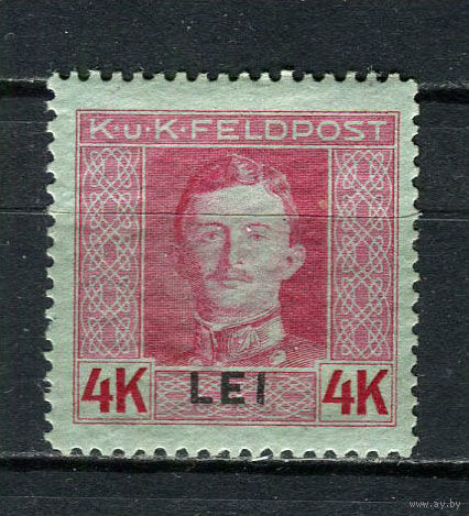 Австро-Венгреская оккупация Румынии - Полевая почта - 1917 - Кайзер Карл I 4 LEI - [Mi.17A] - 1 марка. MH.  (Лот 48Do)