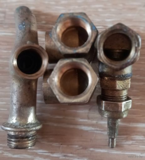 Три вентиля+краник ,латунь СССР
