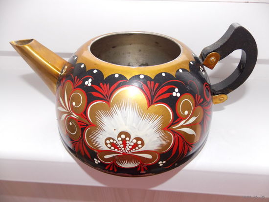 Чайник СССР, мельхиор, склеена ручка внизу