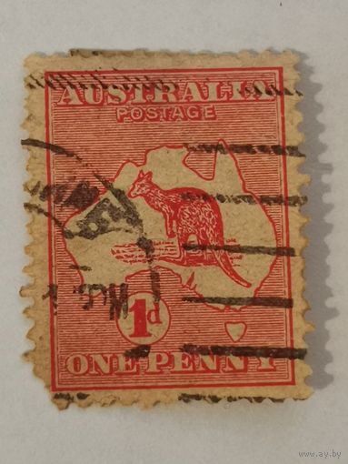 Марка серии "Кенгуру и карта"