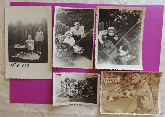Фото "Детские коляски", 1920-1960-е гг., 5 шт.