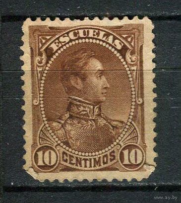Венесуэла - 1886 - Симон Боливар 10С. Фискальная марка - 1 марка. MH.  (LOT DW1)-T10P1