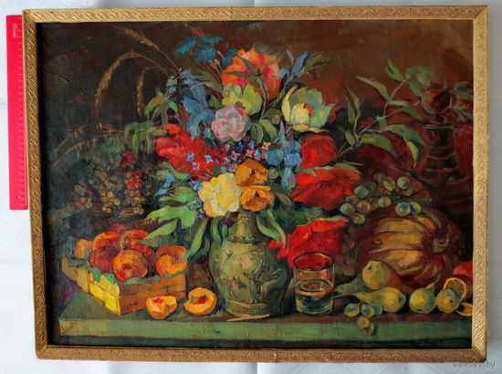 Картина. Масло. БССР, Минск, 1950-ые годы. Подпись автора. Размер: 68 см. х 52 см. (с рамой). Интересная, прорисованные детали, хорошее состояние.