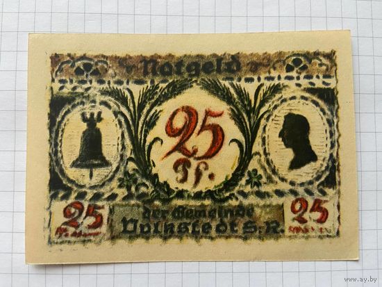 25 пфеннингов (нотгельды) 1921 г. Германия.