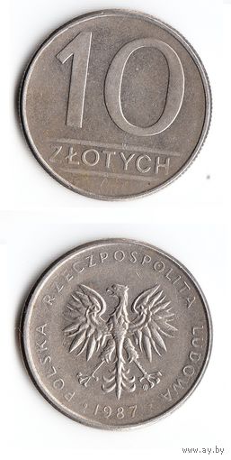 10 злотых Польша 1987 года