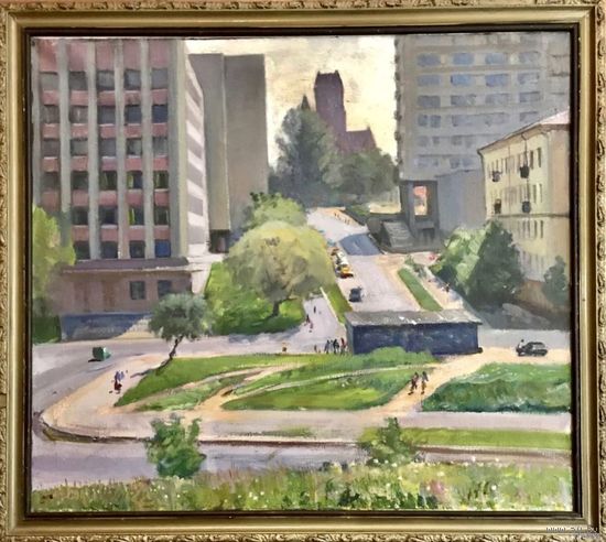 Варламов В.М. "Минск. Мясникова- Берсона" 1980г. Х/М.70х80 см