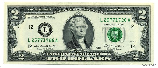 2 доллара 2009 L