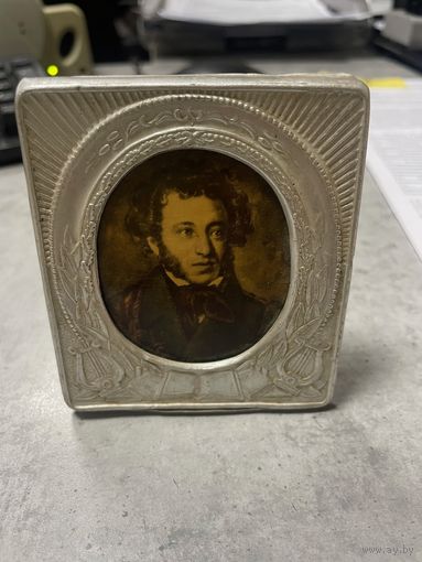 Плакетка сувенир А.С.Пушкин, Артель Мхатвари, Тбилиси,1950-ые гг. СССР