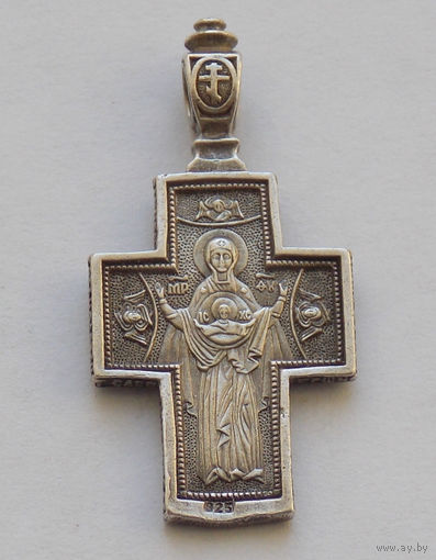 Крестик православный с клеймом 925 Богоматерь