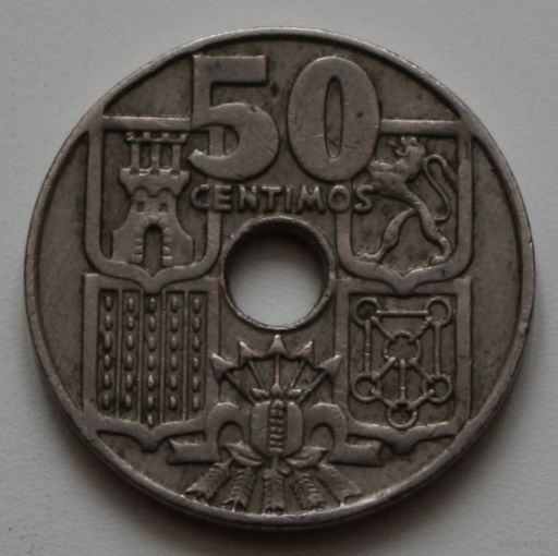 Испания, 50 сентимо, 1949 год, VF