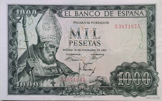 Испания 1000 Песет 1965 XF 287