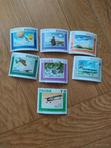 Польша серия марок 1984 г. Авиация.