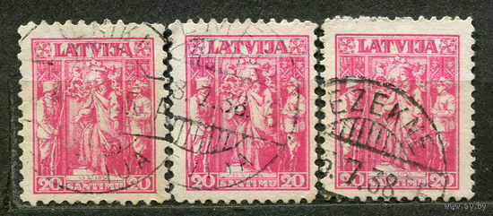 Новая конституция. Символические фигуры. Латвия. 1934. 3 марки