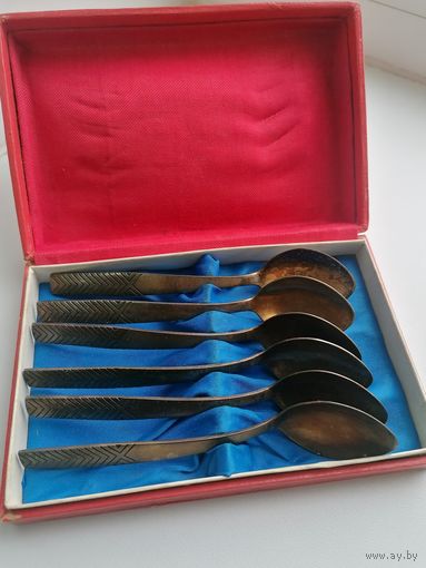Набор чайных мельхиоровых ложек СССР, Таллинский увелирный завод, не пользованные