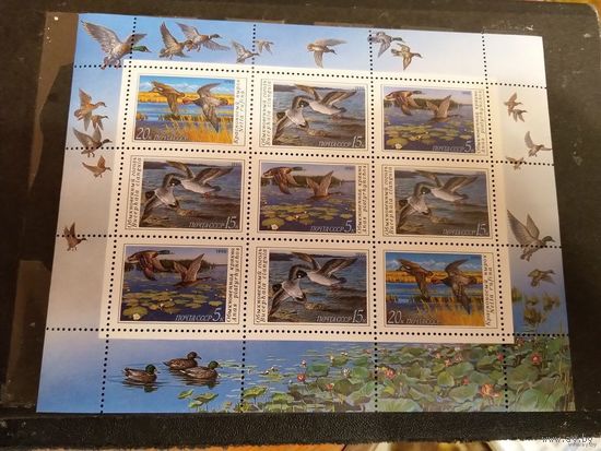 1990 СССР Загорский 6155-6157 малый лист MNH** фауна птицы (c-13)